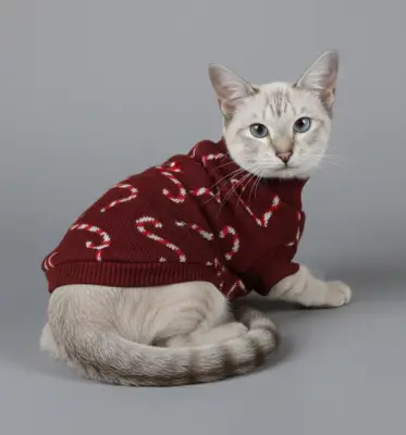 Светр для котiв в'язаний Карамель марсала SC-32